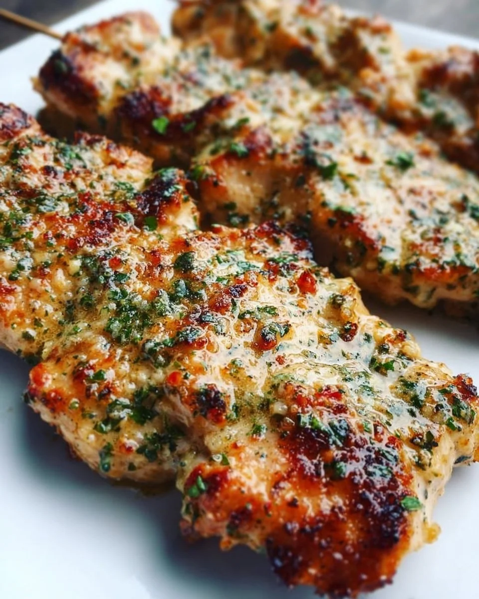 Ranch Garlic Parmesan Chicken Skewers
