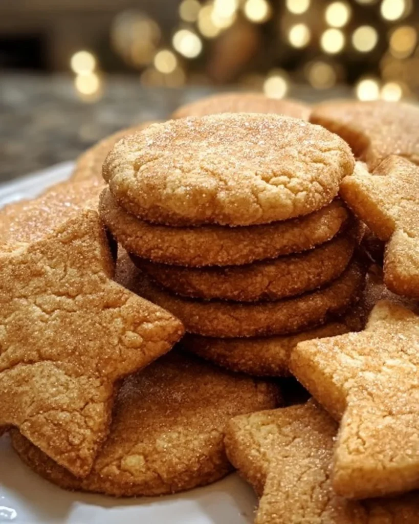 Close-up of soft and chewy spice sugar cookies on a plate