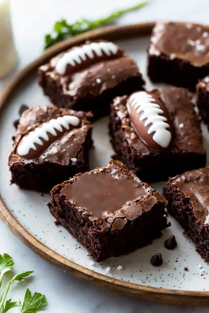 Delicious fudgy football brownies topped with chocolate and sprinkles