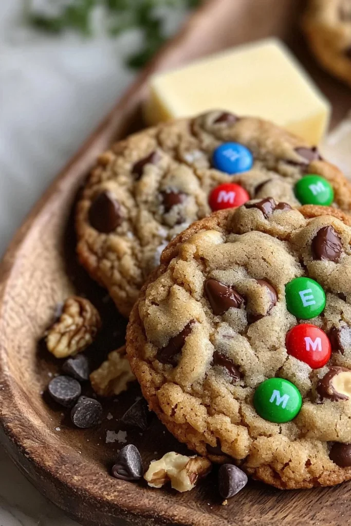 Delicious Triple Treat Cookie with chocolate, caramel, and nuts