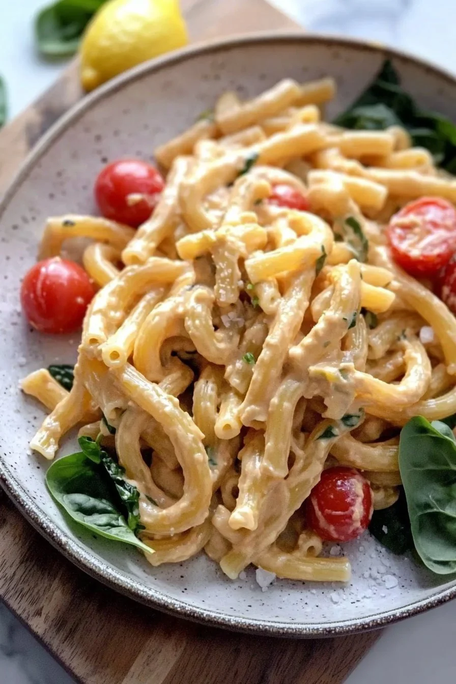10-Minute Vegan Hummus Pasta