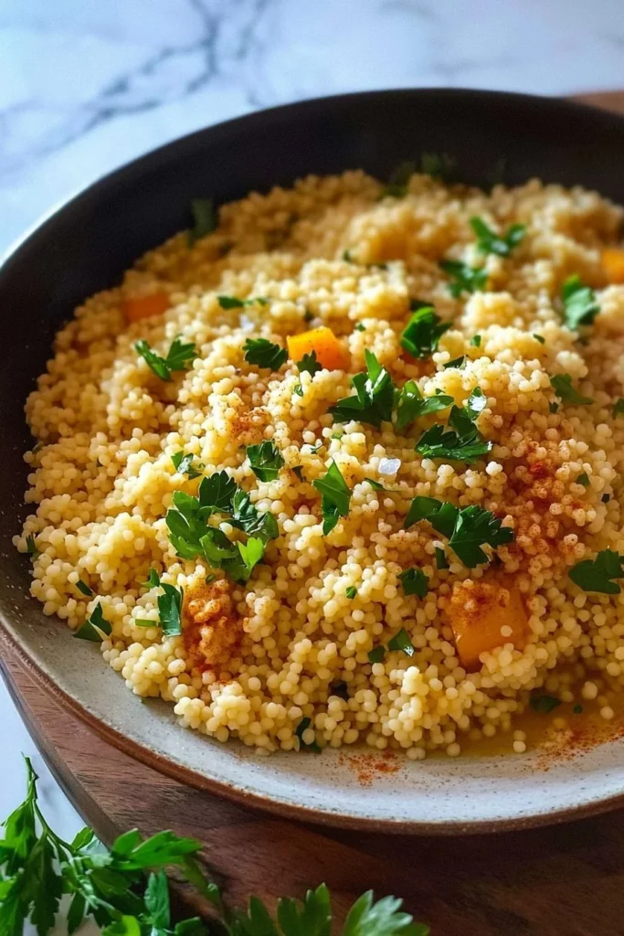 Delicious one-pot spiced couscous dish served in a bowl