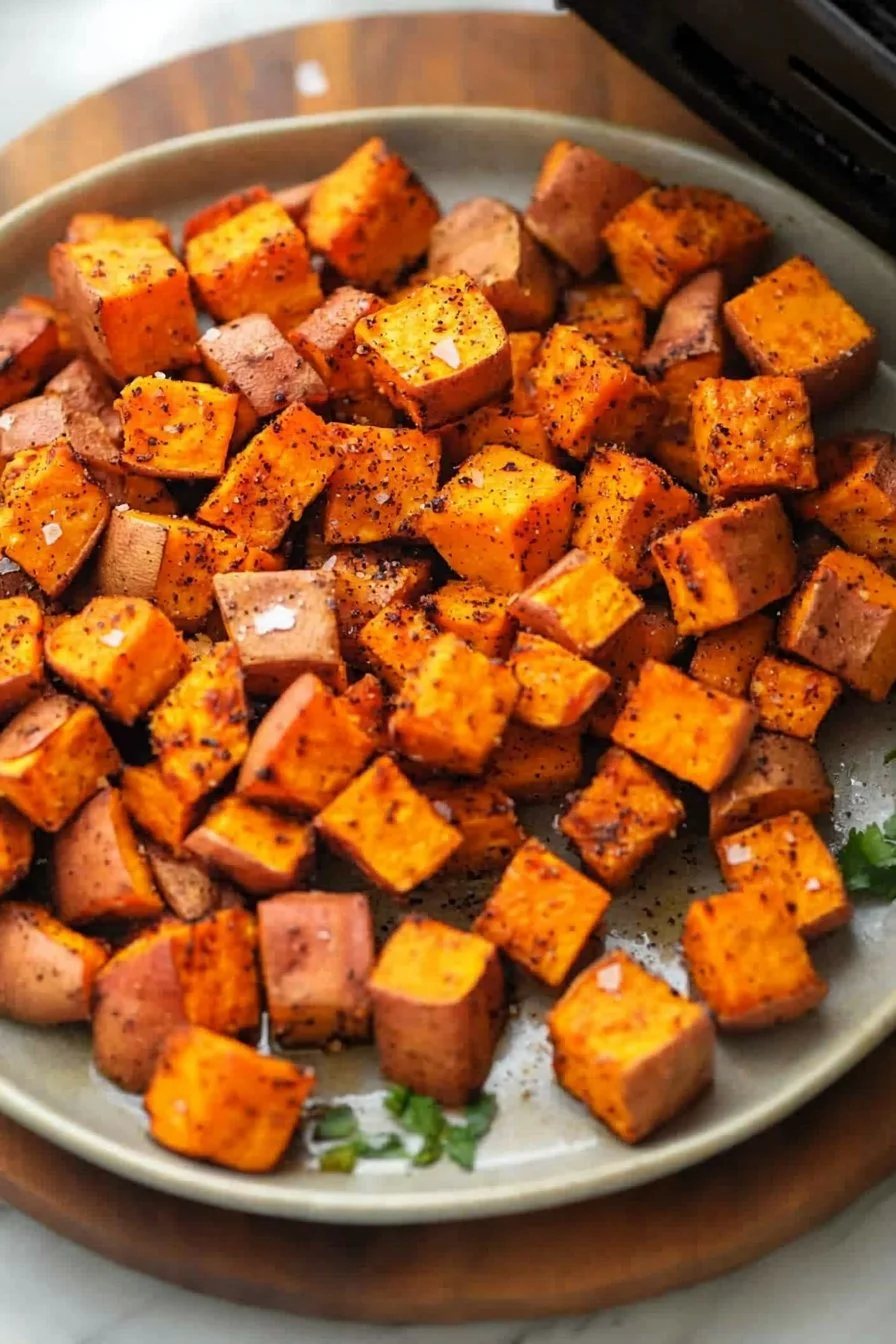Air Fryer Roasted Sweet Potato Cubes