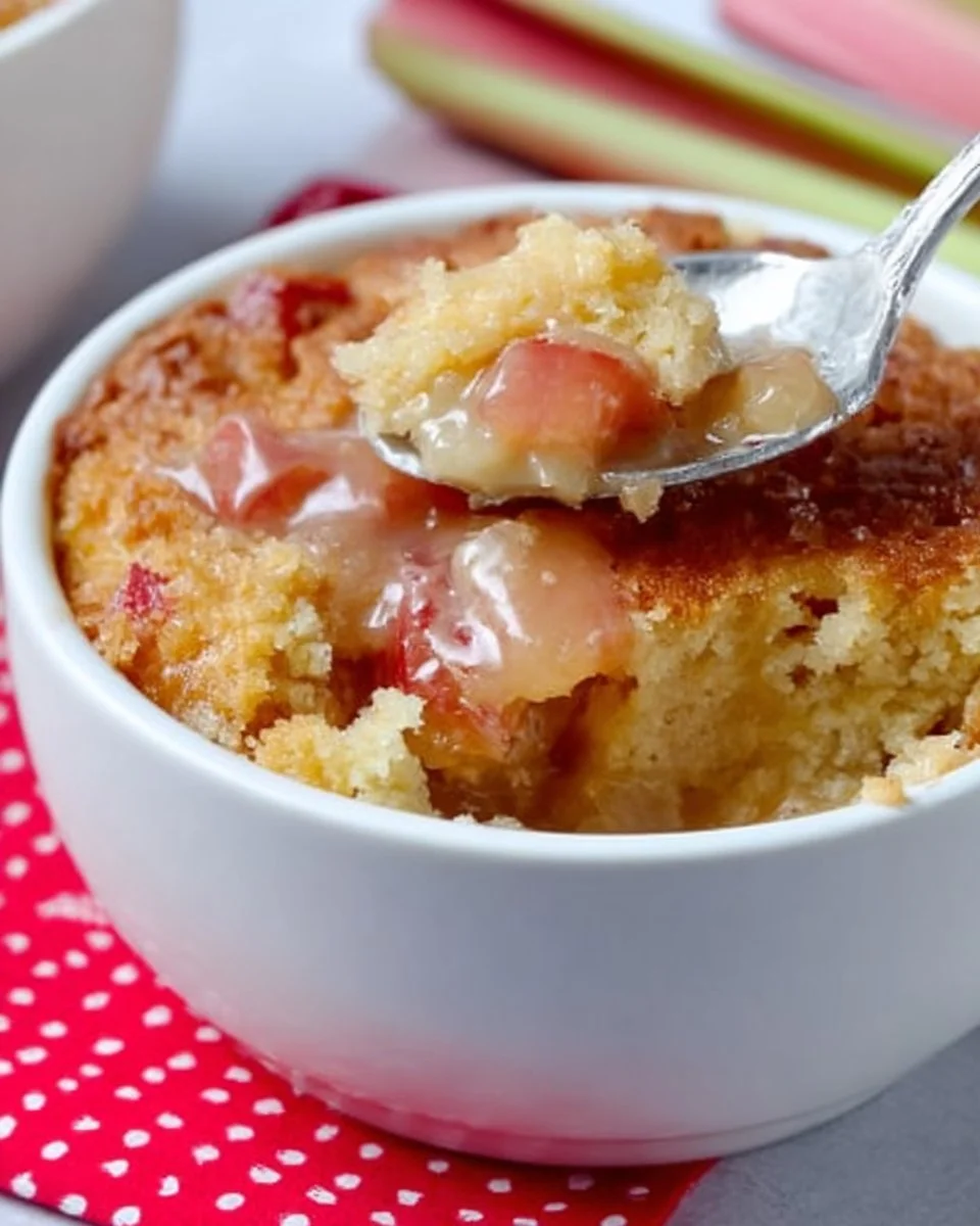 Baked Sticky Rhubarb Pudding