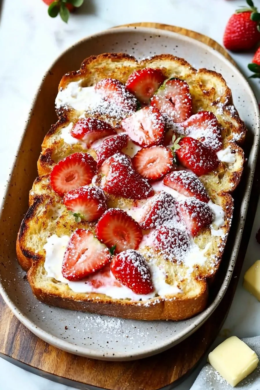 BAKED STRAWBERRIES AND CREAM FRENCH TOAST