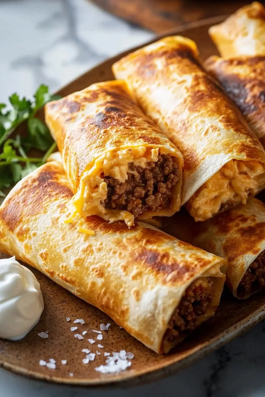 Beef and Cheese Chimichangas