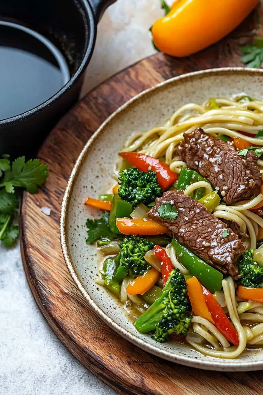 Beef and Vegetable Stir Fry with Noodles