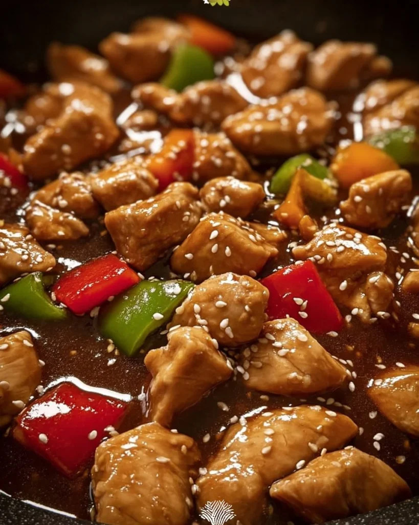 Delicious plate of Best Ever Chinese Chicken with vegetables and rice
