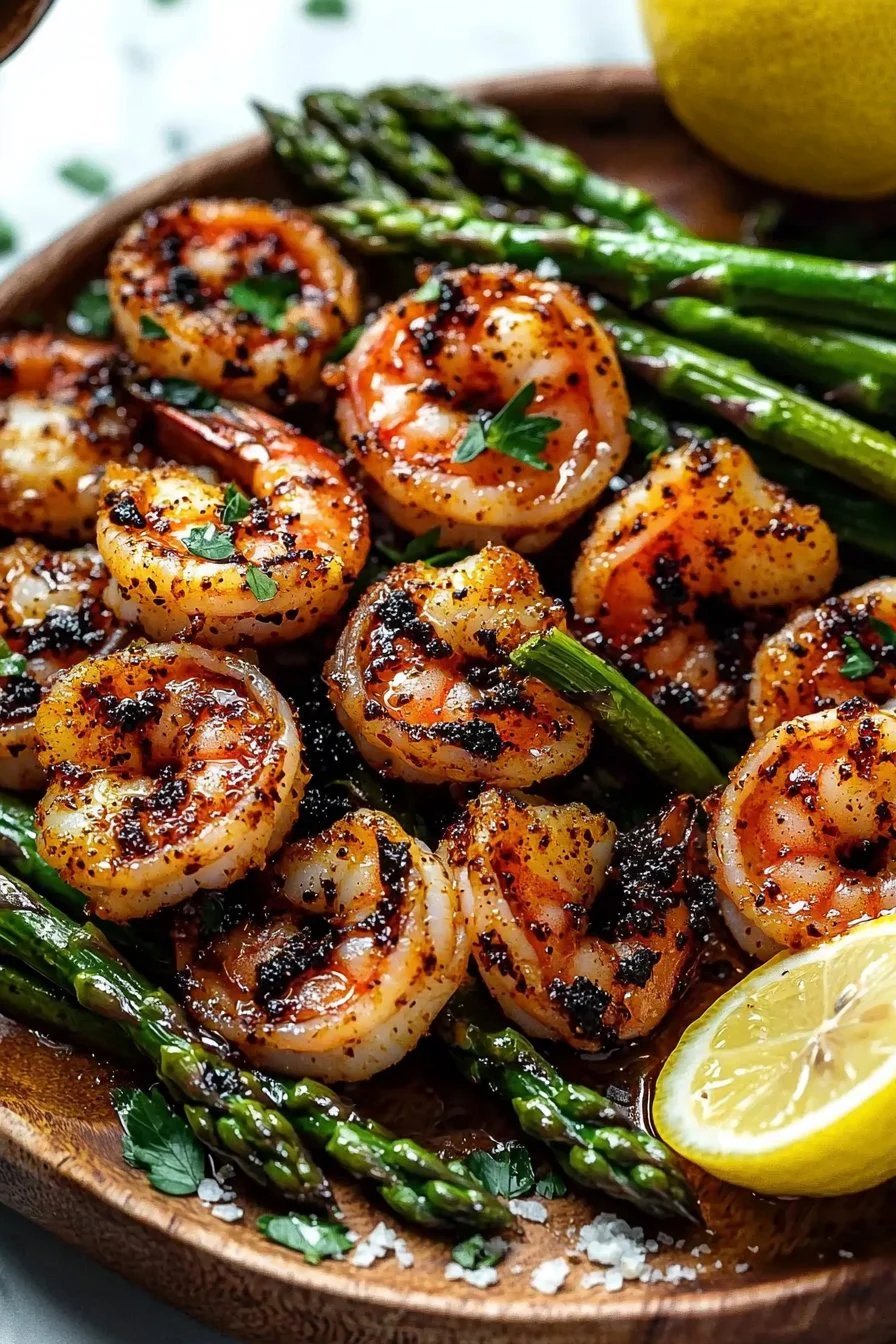 Blackened Shrimp Recipe with Asparagus