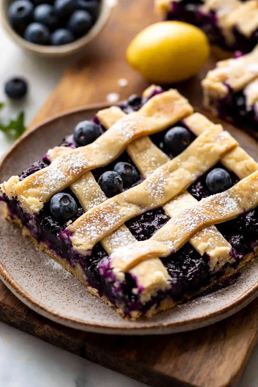 Blueberry Pie Bars with Lattice Top