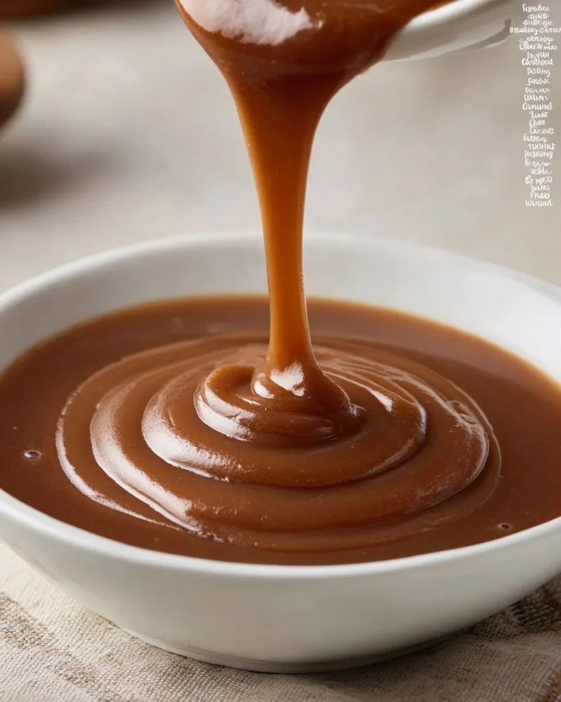 Delicious homemade brown gravy without beef drippings served in a bowl