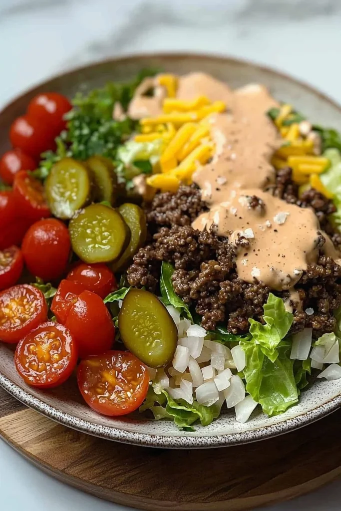 Healthy Burger Bowl Delight with fresh ingredients and bold flavors