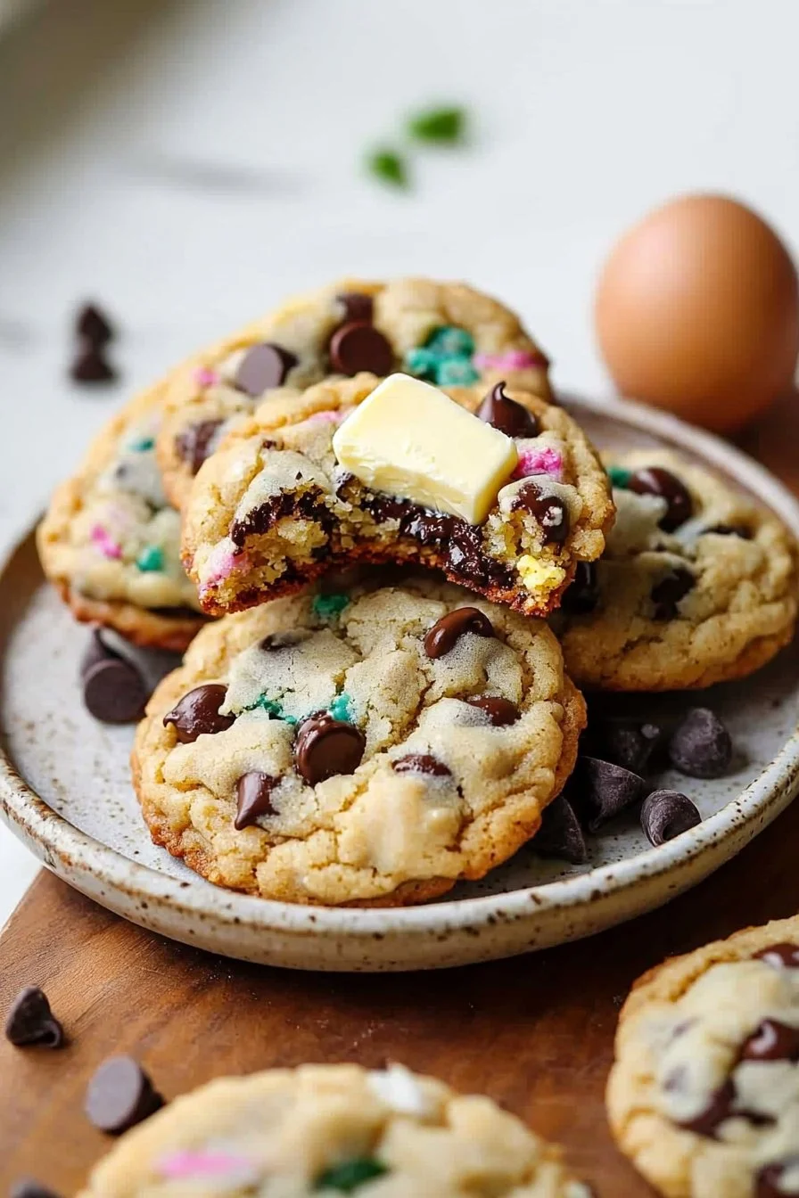 Cake Batter Chocolate Chip Cookies