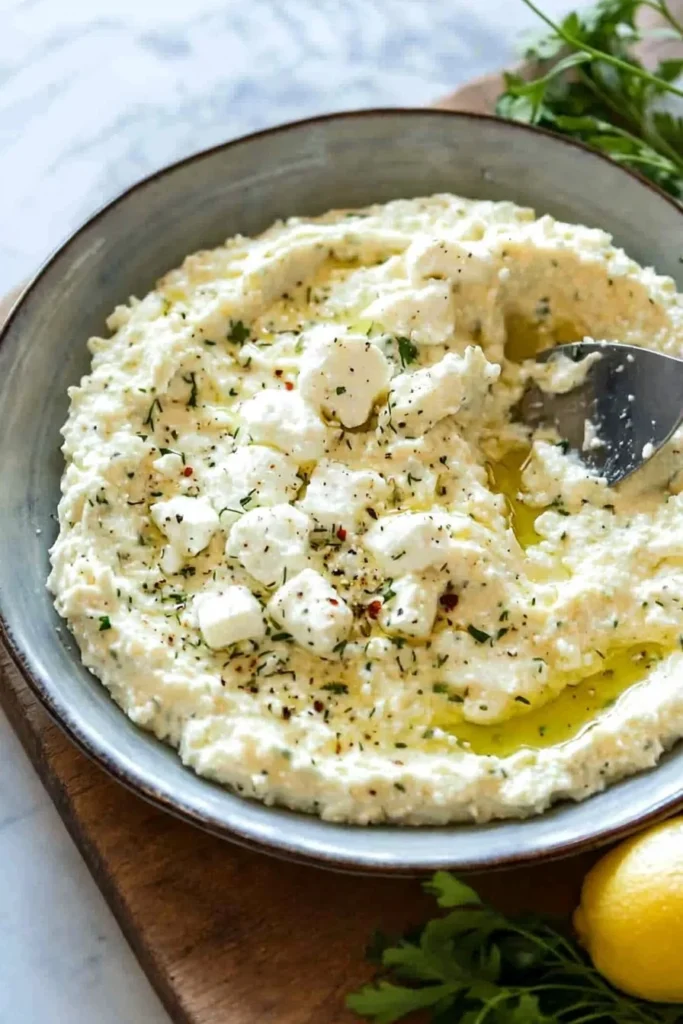 Cava Crazy Feta Recipe Copycat Spicy Feta Dip served in a bowl