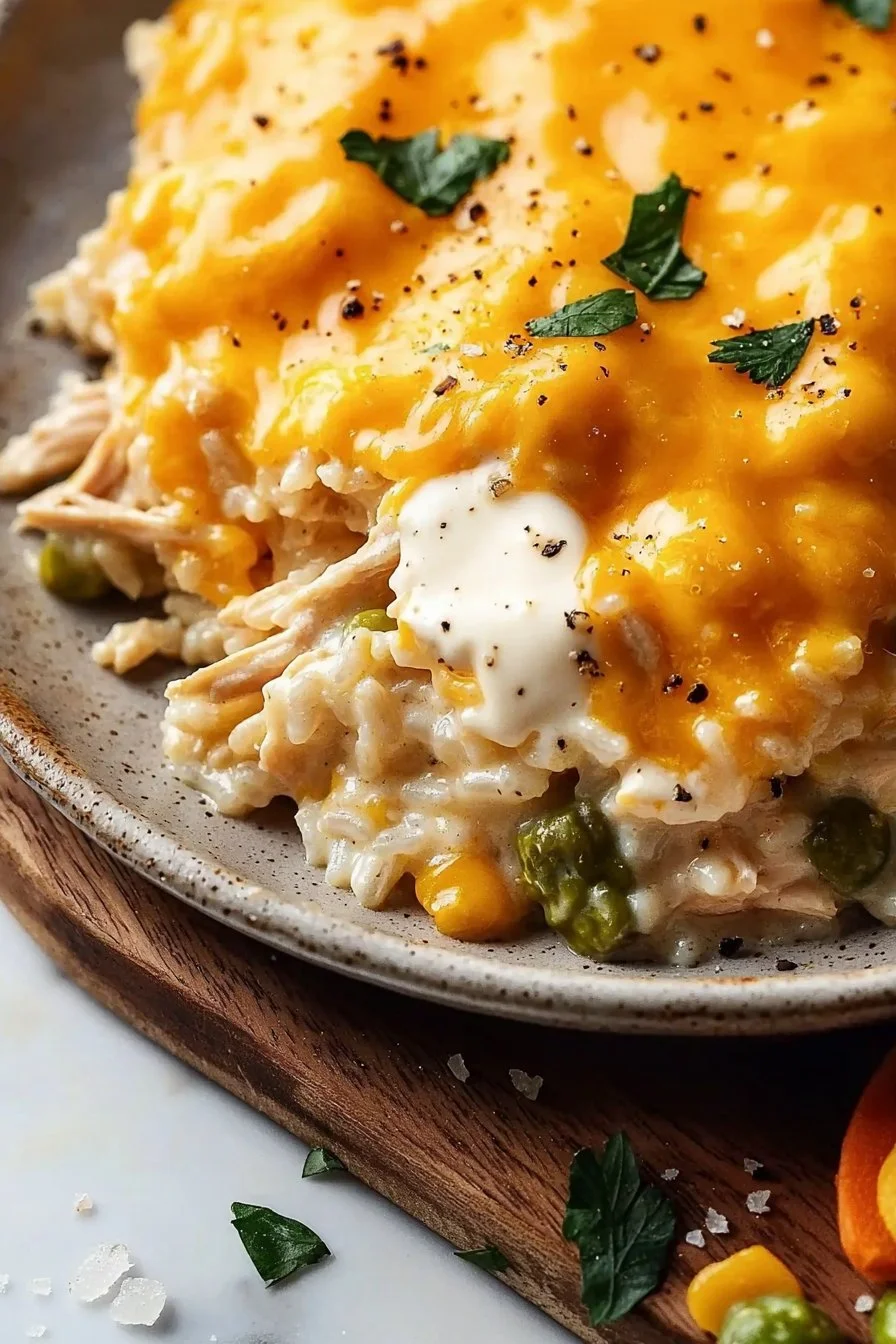 Cheesy Chicken and Rice Casserole