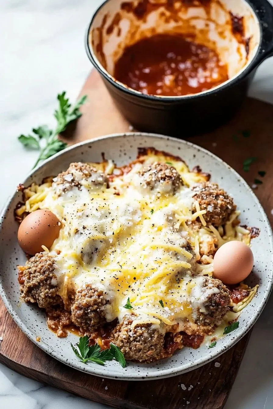 Cheesy Meatballs Casserole