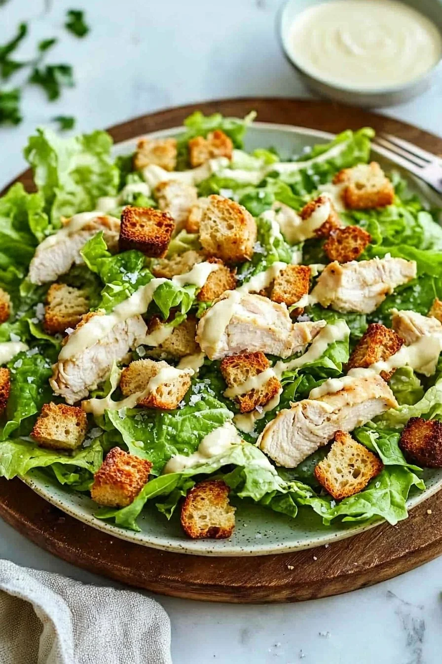 Chicken Caesar Salad with Homemade Croutons