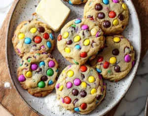 Colorful cookie recipe featuring vibrant, decorated cookies on a baking tray.