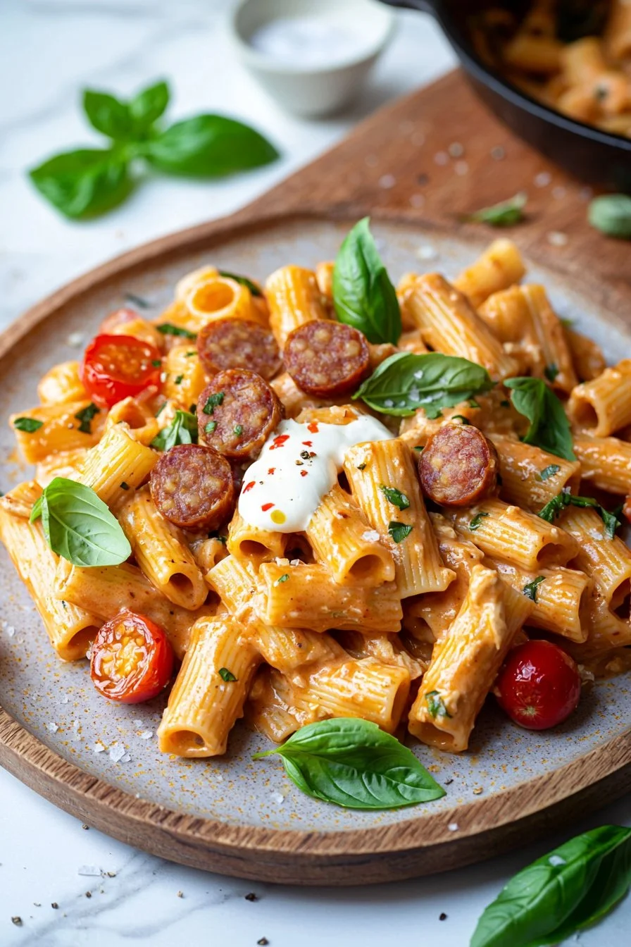 Creamy Spicy Chicken Sausage Pasta