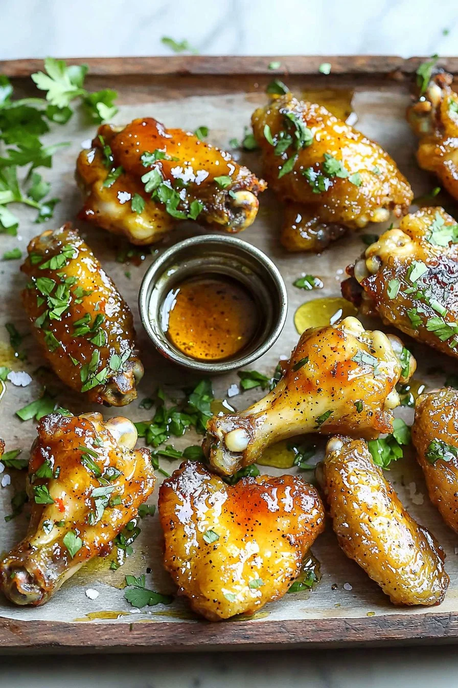 Crispy Air Fryer Chicken Wings with Honey Sauce