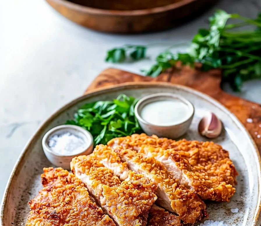 Crispy chicken fried steak served with gravy and sides