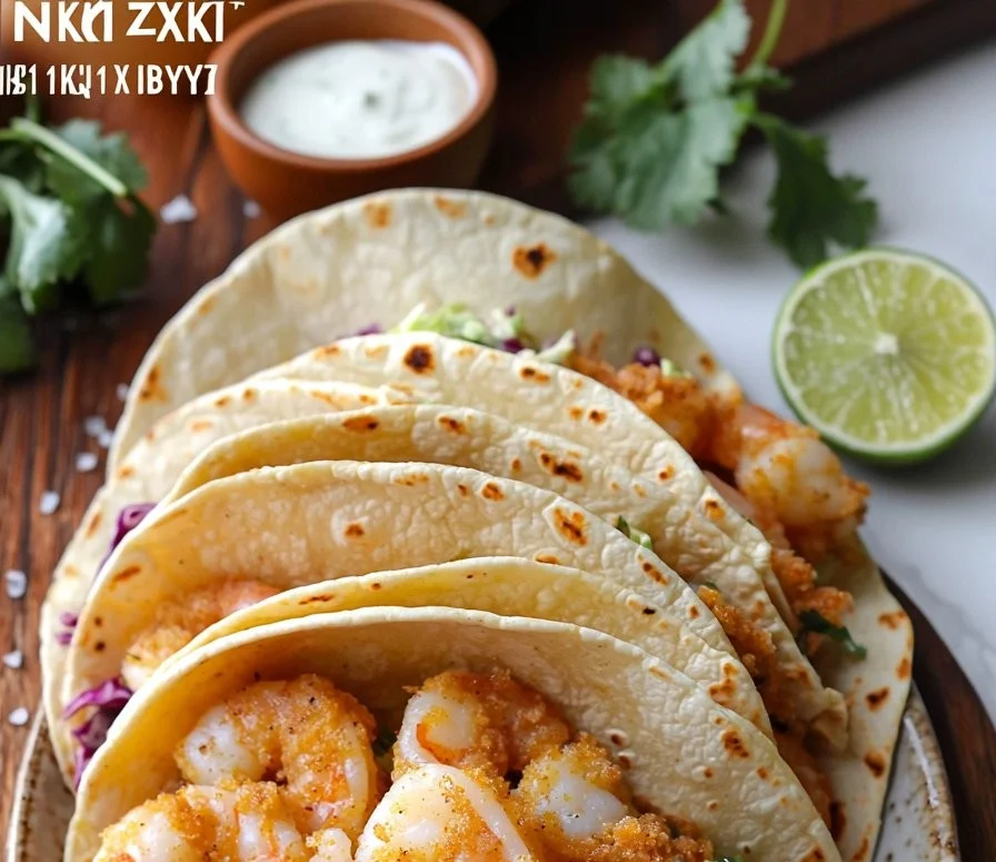 Crispy Shrimp Tacos with Cilantro Lime Slaw