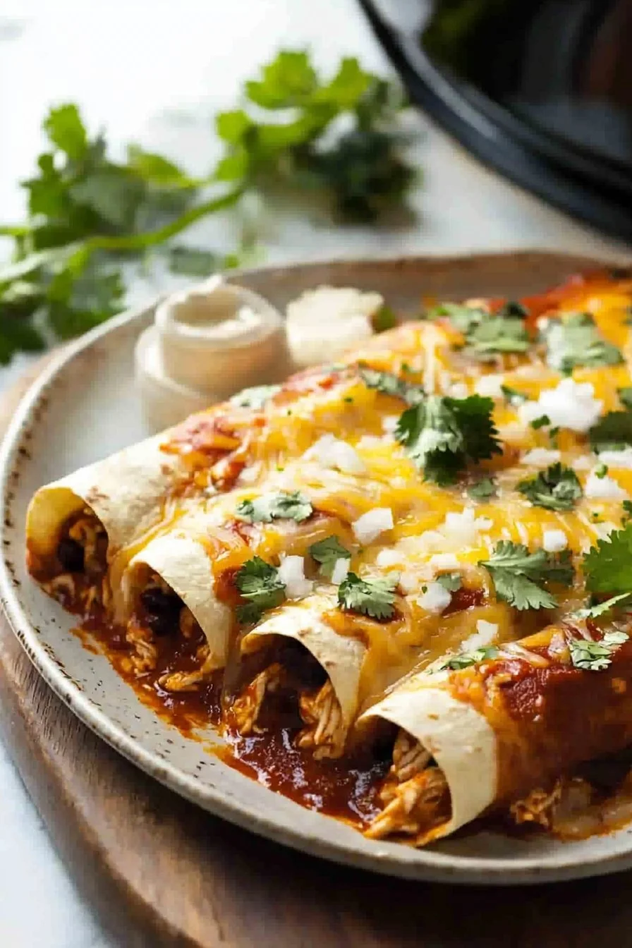Crockpot Chicken Enchiladas