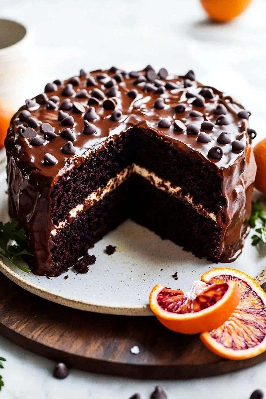 Dark Chocolate Blood Orange Cake