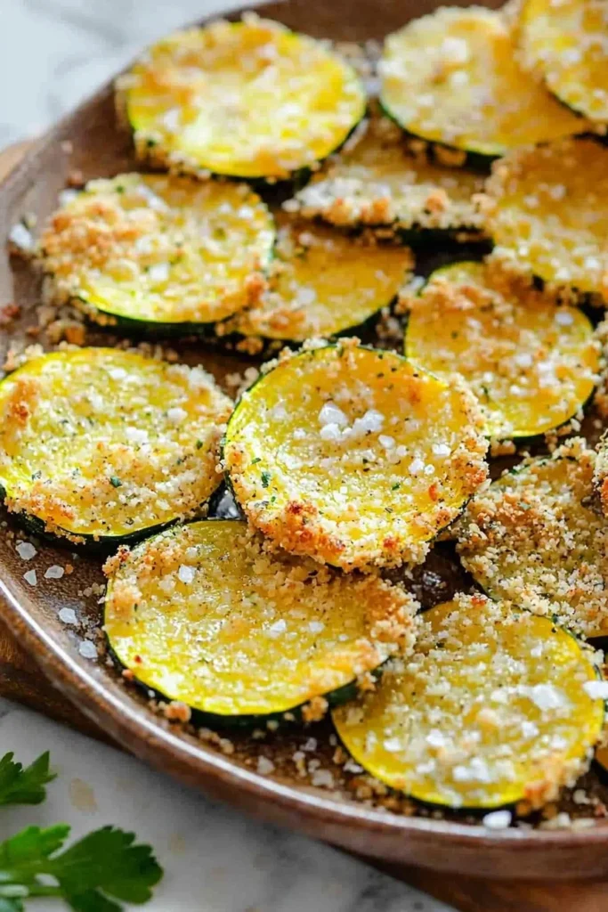 Crispy baked squash served as a healthy side dish