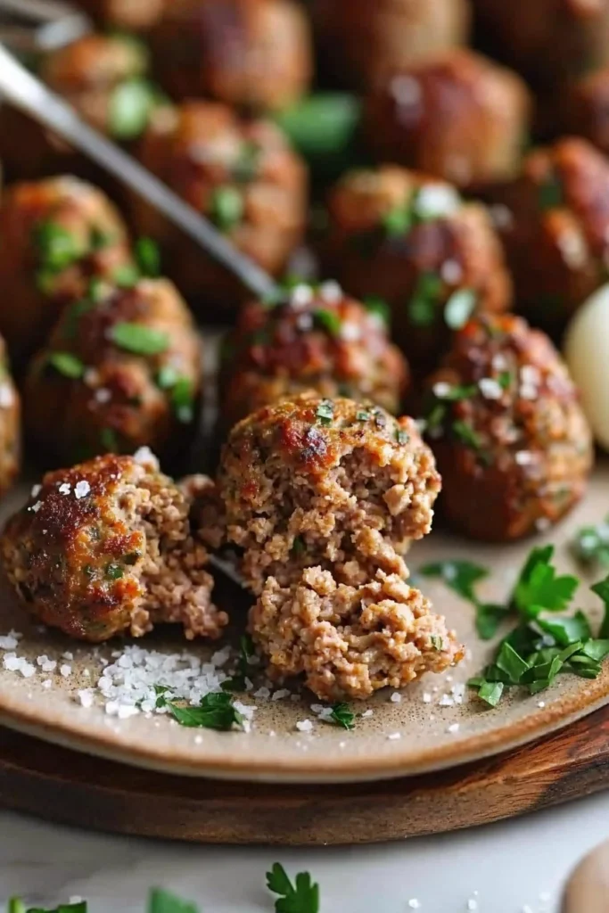 Delicious homemade meatballs served with spaghetti and marinara sauce