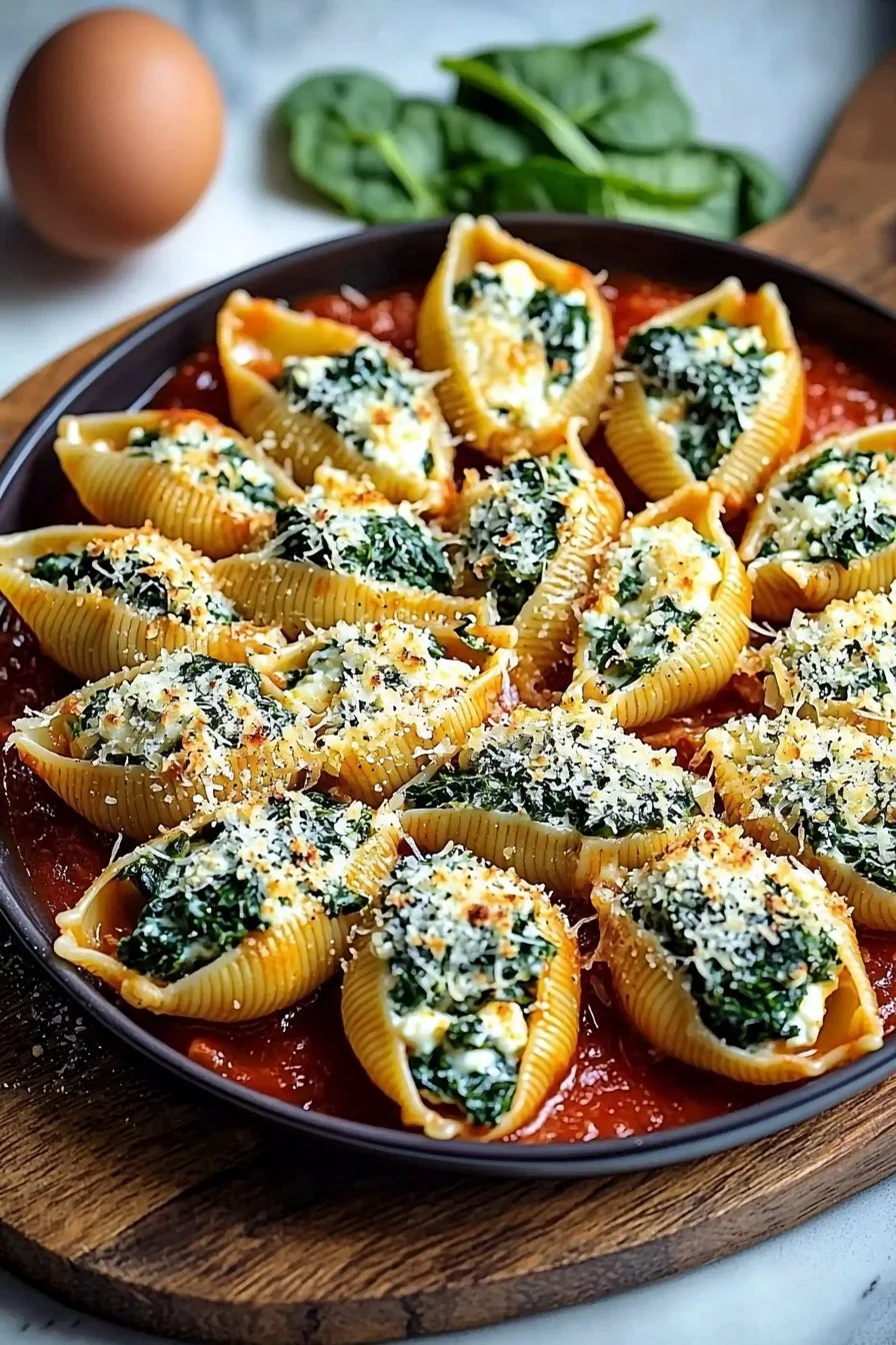 Easy Spinach and Ricotta Stuffed Shells