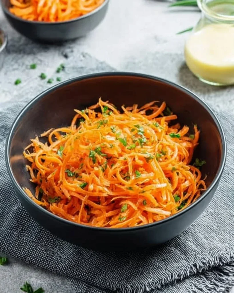 Delicious French Carrot Salad with fresh ingredients on a plate