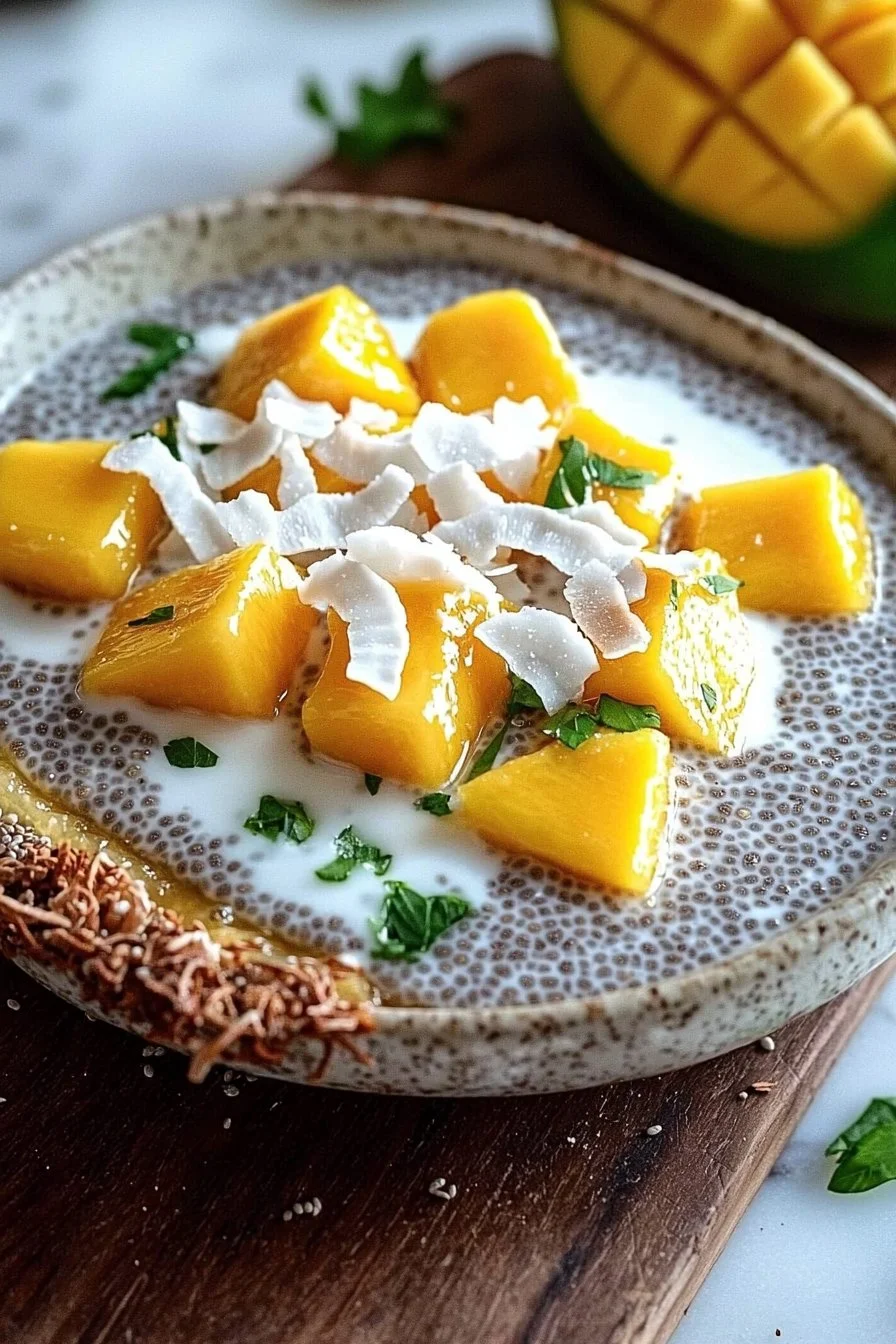 Fresh Mango and Coconut Chia Pudding