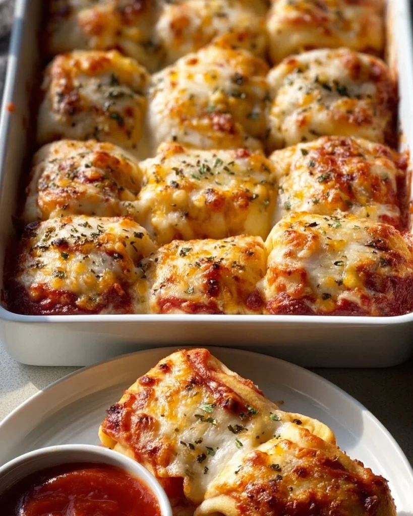 Delicious homemade pizza rolls fresh out of the oven