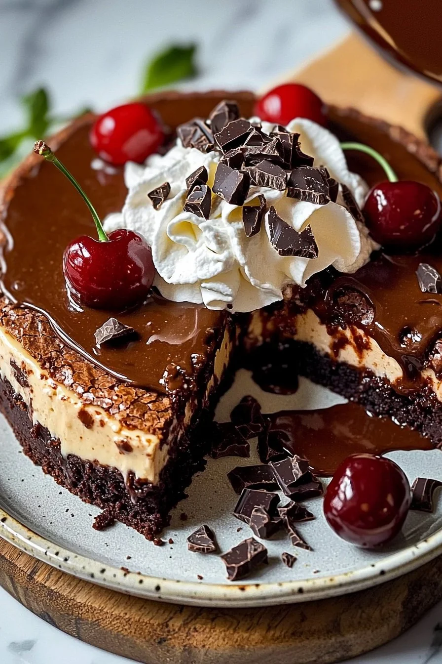 Hot Fudge Sundae Brownie Cheesecake