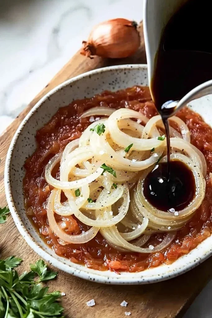 Delicious New York Style sautéed onions in a skillet, perfectly caramelized.