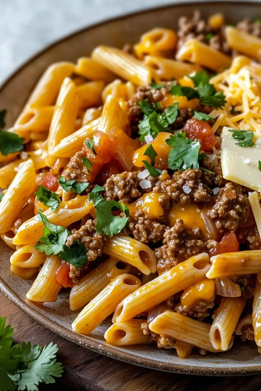 One Pot Beef Taco Pasta