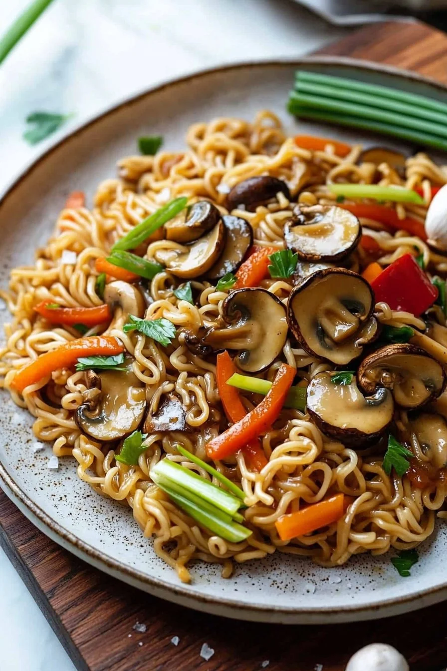 Oyster Mushroom Noodle Stir-Fry