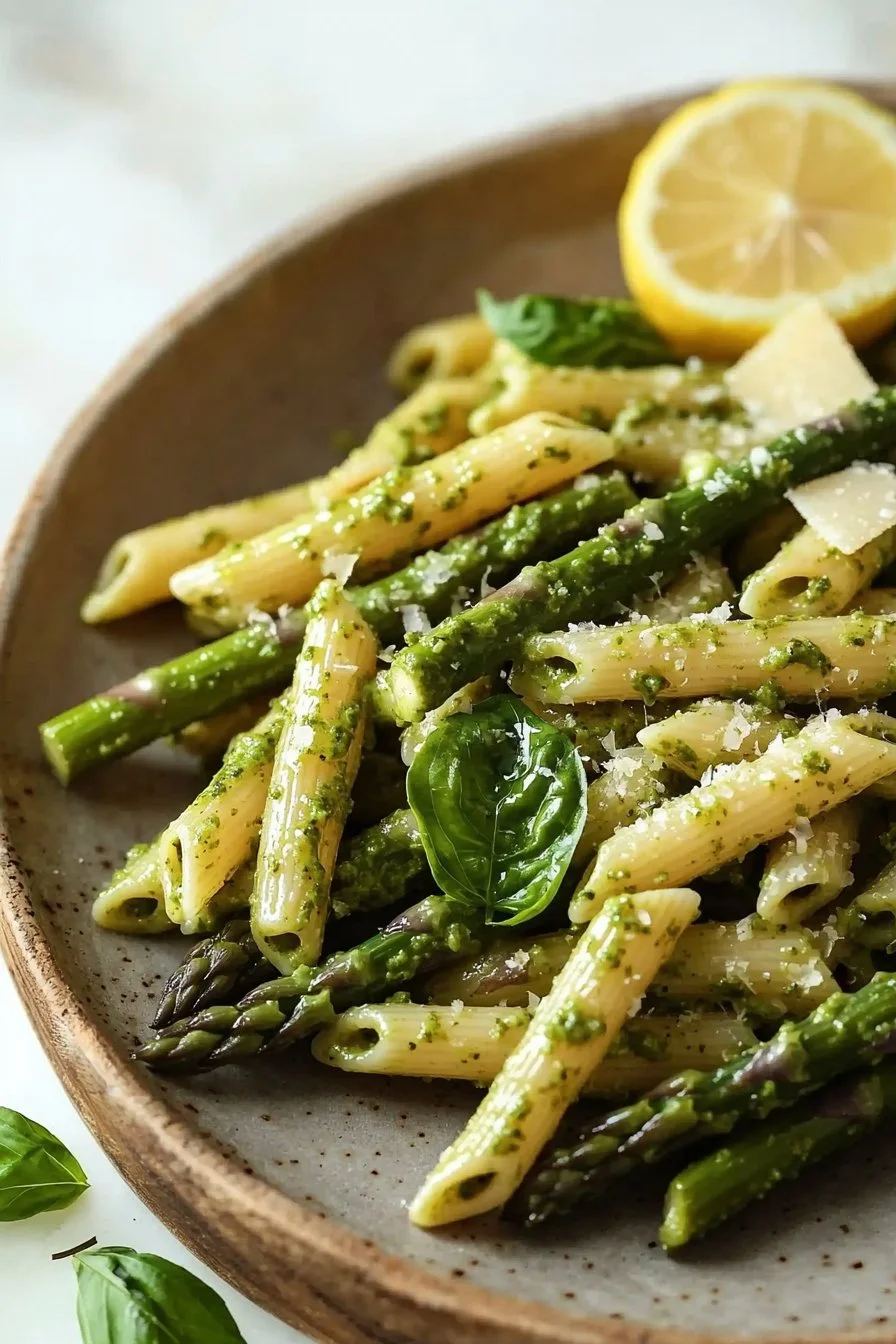 Penne with Asparagus and Lemon Pesto