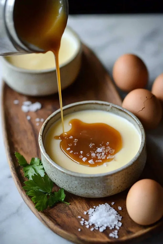 Delicious Salted Caramel Pot de Crème dessert in elegant glass ramekins