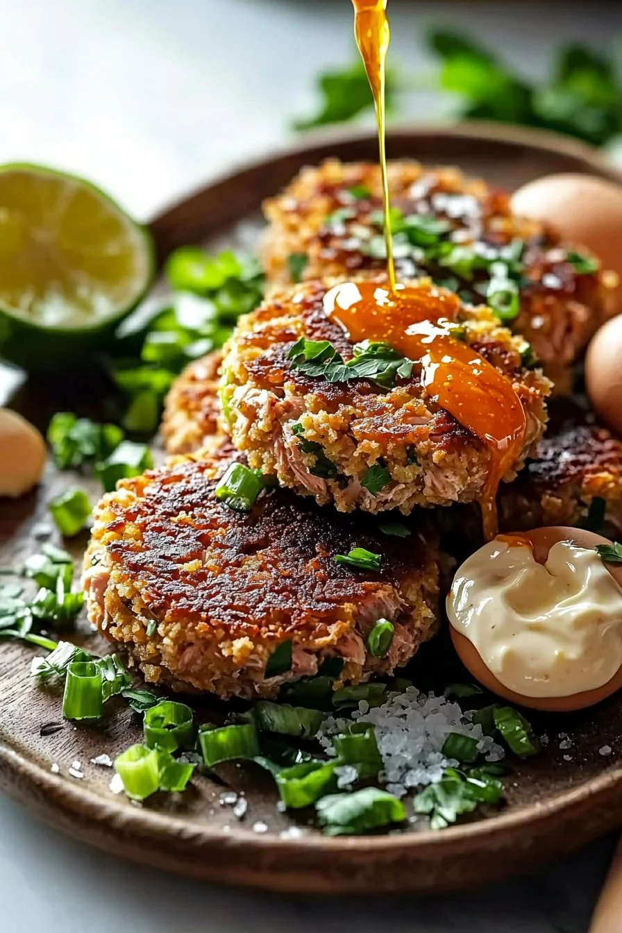 Savory Asian Tuna Cakes with Zesty Spicy Mayo