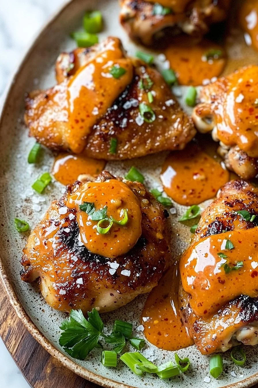 Skillet Bang Bang Chicken Thighs