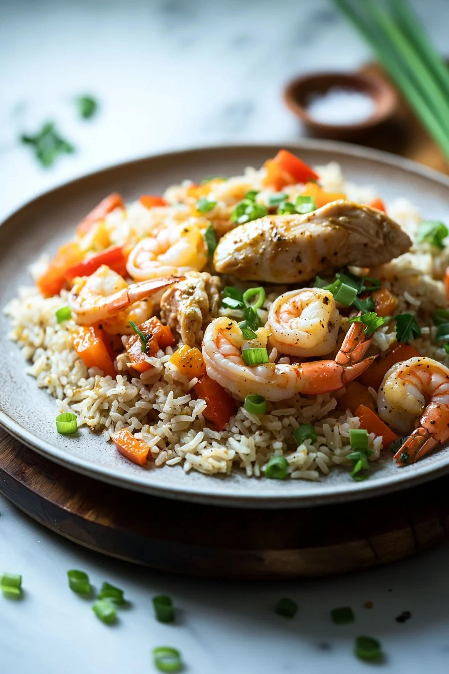 Slow Cooker Chicken and Shrimp Rice