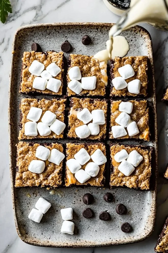 Delicious homemade S'more Bars with graham crackers, chocolate, and marshmallows.