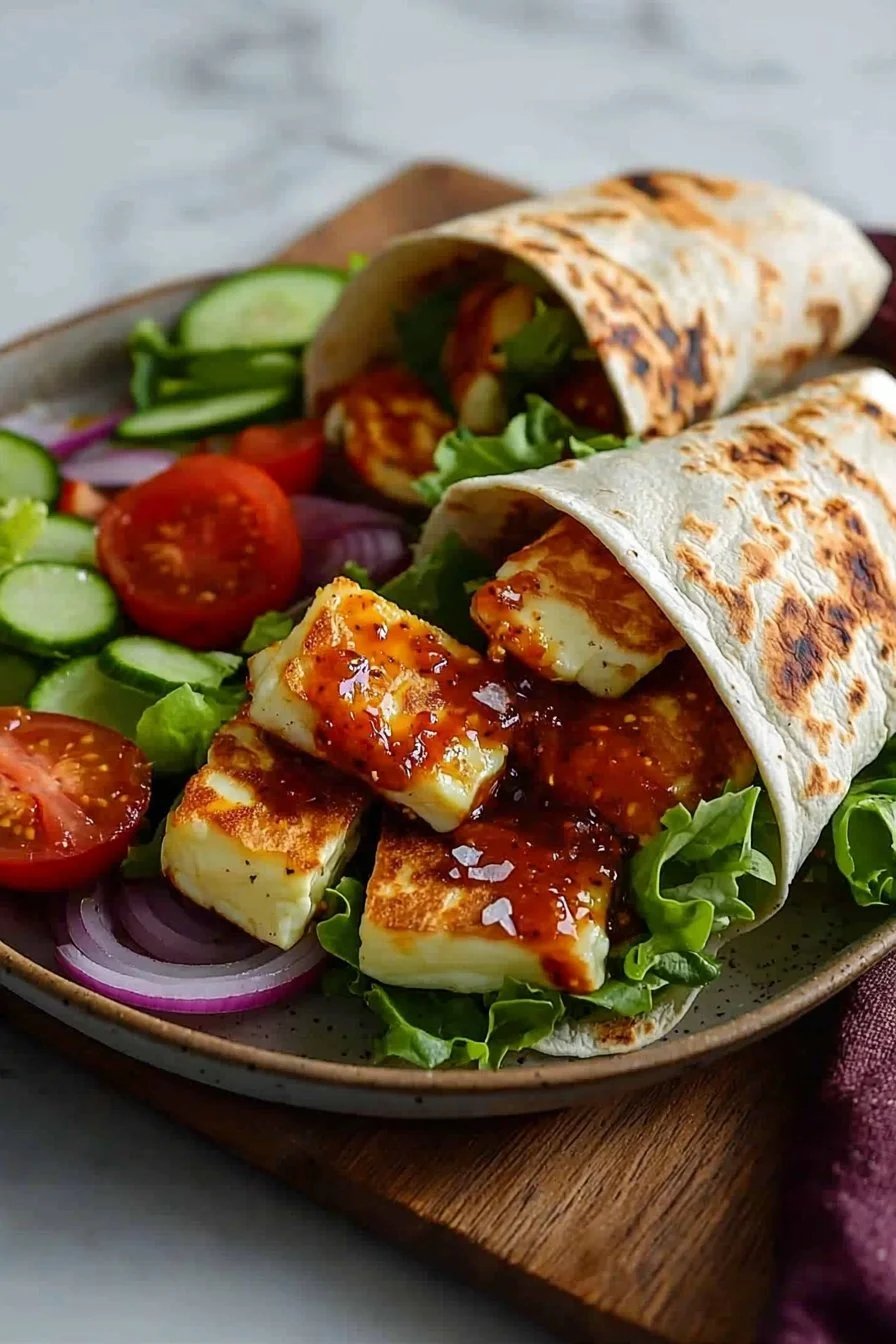 Spicy Sweet Chili Halloumi Wraps