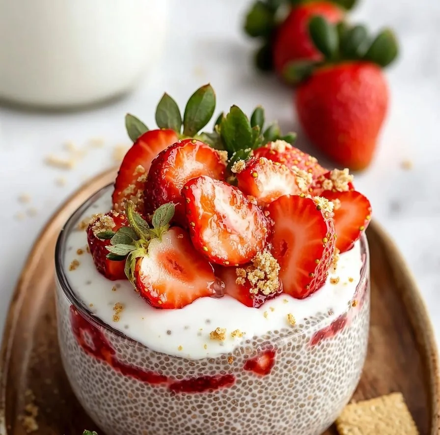 Strawberry Cheesecake Chia Pudding