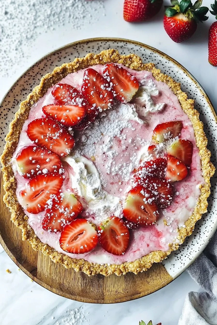 Strawberry Shortcake Freezer Pie