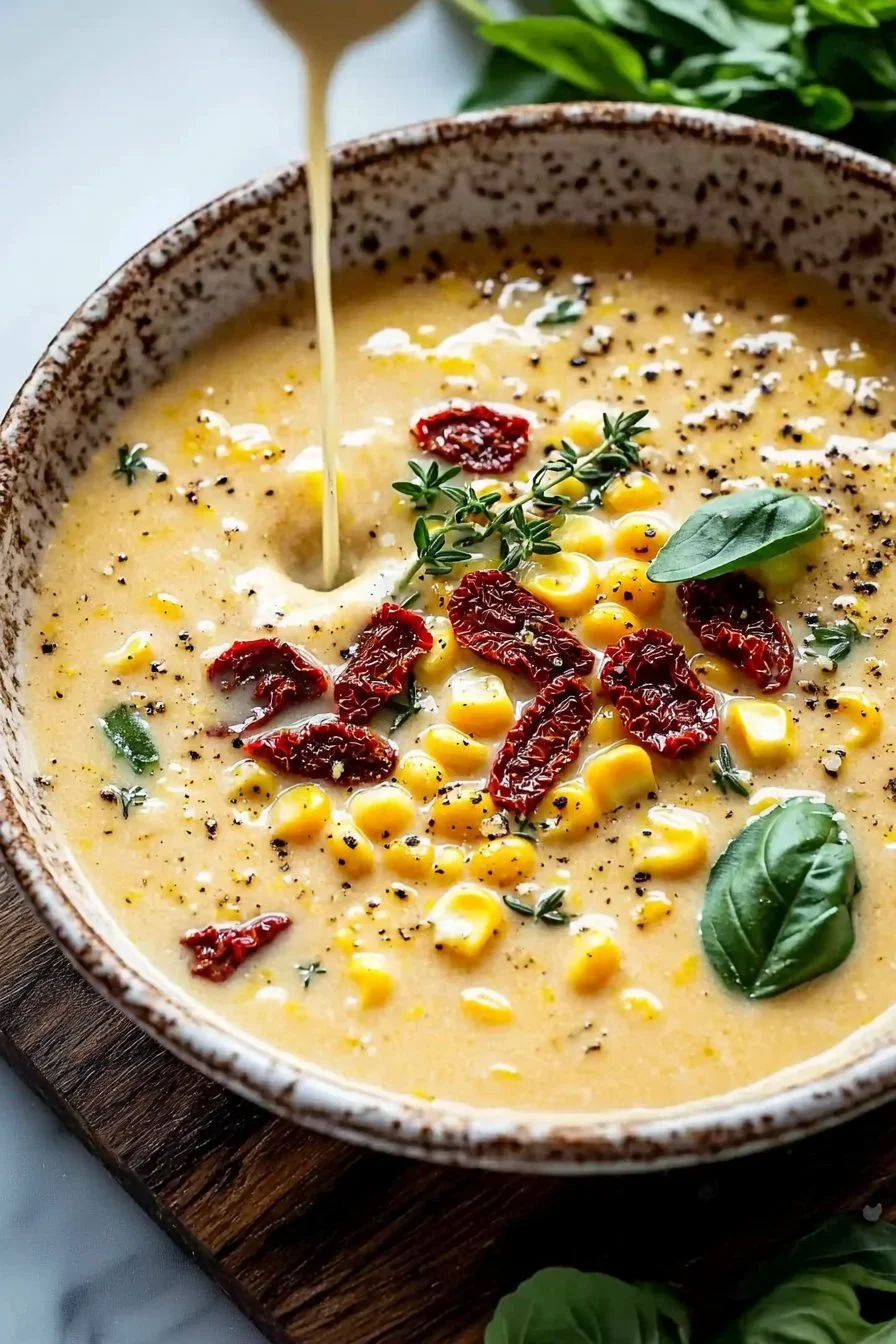 Sun-Dried Tomato Corn Chowder Creamy Summer Soup