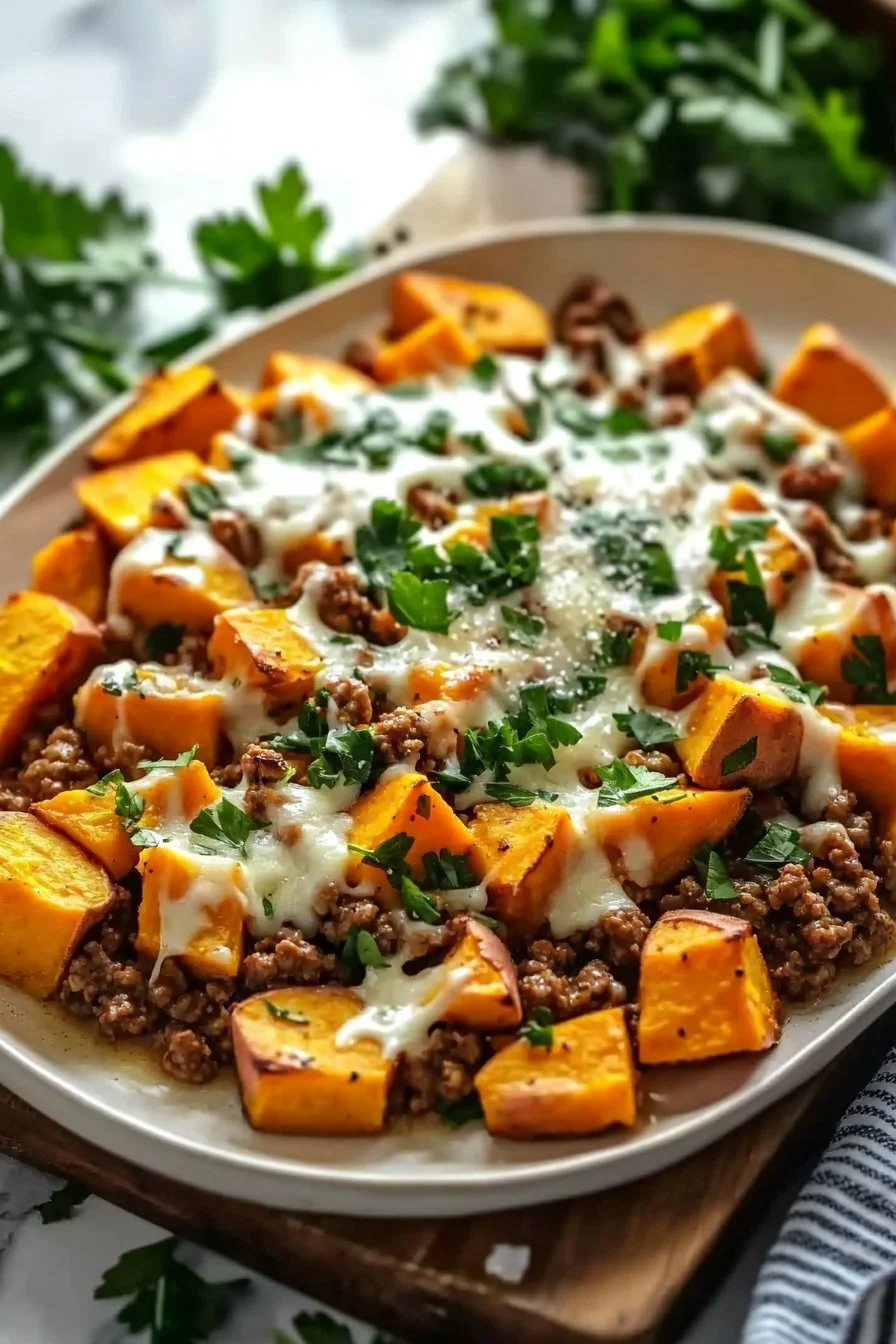 Sweet Potato and Ground Turkey Bake