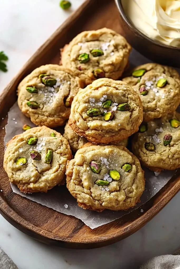 Delicious pistachio cream cookies with vibrant green filling and nutty topping